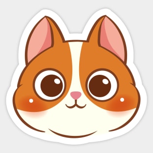 Cartoon cute cat face Sticker